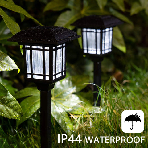 Close-up of 8 Pack Solar Pathway Lights Outdoor Waterproof Yard Lighting for Lawn Driveway Walkway Landscape, IP44 waterproof