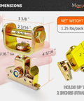 Image showing dimensions of 4 Pack E-Track Roller Idler Fittings For Heavy Duty Swivel Tie Down Anchors Fit E-Track Ratchet Straps