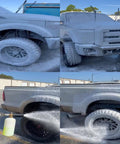 No Sweat All Purpose Cleaner Concentrate For Washing Cars And Cutting Through Tough Dirt Rich foamy soap on a truck during wash