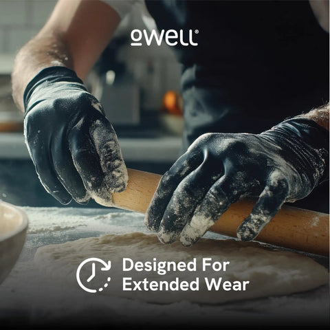 Black Nitrile Disposable Gloves X Small 100 Count, 4 Mil, Powder Free, Latex Free, FDA Food Safe Certified for kneading dough.