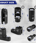 7Pc O2 Oxygen Sensor Socket Set for Auto Repairs showing various socket sizes and dimensions on a textured background.