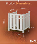 4Ft High Vinyl Privacy Screen Three Panels No Dig Outdoor Fence For Backyard, showing dimensions and setup in L shape.