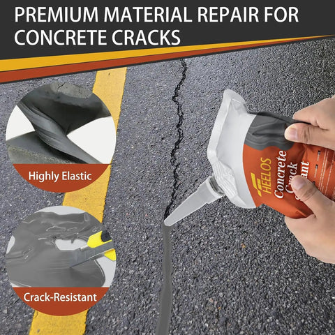 Darn Solid Beefy Two Pack Concrete Crack Filler And Heavy Duty Cement Sealant With High Elasticity Self Leveling Waterproof Glue applied to pavement crack.