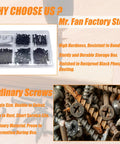 Assorted Wood And Drywall Screws Kit With 215 Pieces And 100 Anchors, screws in PVC box, black phosphate coating