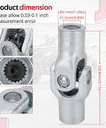 Heavy Duty Final Drive Shaft U Joint Yoke For Honda ATV Models Recon 250 FourTrax 300 Foreman 500 400 450 Rubicon 500 Rancher 400 350 OEM 40210-HN7-010 Drop In Fit Direct Bolt On Replacement silver metal yoke with dimensions