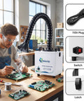 Pro Grade Soldering Fume Extractor With 3-Stage Filtration, H13 HEPA, 250m3/h Killer Suction used in electronics workshop