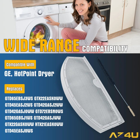 GE Gas Dryer Lint Screen Replacement That Fits Multiple GE Models shown with compatibility details