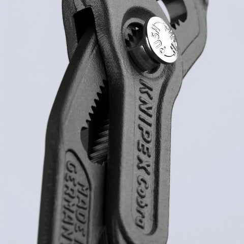 Cobra 10 Inch Water Pump and Pliers Wrench Set close-up showing precision grip jaws and durable alloy steel