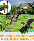 3 Pack Magnetic Cigar Holder For Golf Cart With Non Slip Silicone Clip And Magnetic Tape on golf course with club