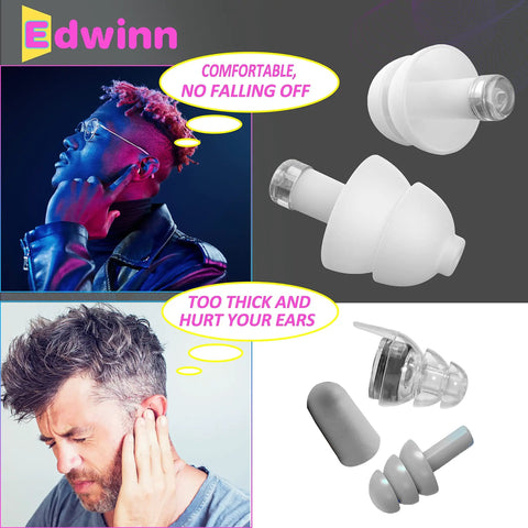 Three Pack Invisible Ear Plugs For Noise Reduction And High Fidelity Hearing Protection For Concerts Raves Motorcycles And Work Comfortable Discreet Design