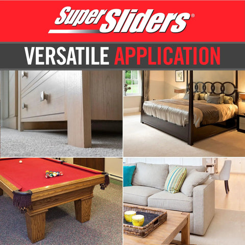 Heavy Duty Reusable Furniture Sliders For Carpet That Slide Like Butter So You Can Shift Couches Beds And Massive Gear With Absolute Zero Sweat Soft Foam Grips Lock Tight While You Slide Heavy Loads Across Floors In This Smart 8 Pack used under furniture, including beds, couches, and pool tables.