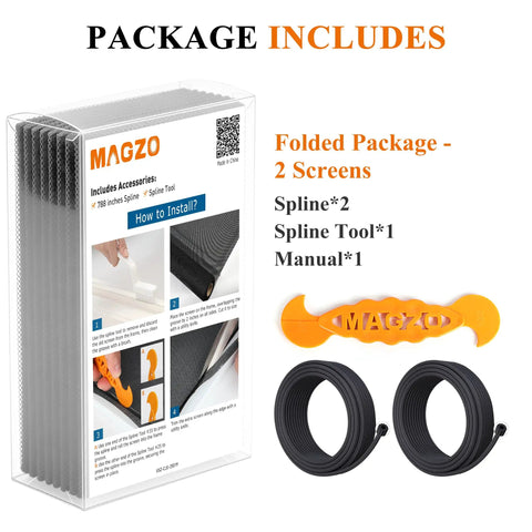 Two Pack Window And Door Screen Replacement Kit With 48 Inch By 99 Inch Screens Includes Retainer Spline And Press Fit Roller Tool 65.6 Feet Total Scratch Proof Polyester Mesh For Patio And Pet Friendly Grey