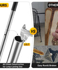 Heavy Duty Rustproof Steel Tamper With 48 Inch Handle For Ground Leveling And Paver Installations 8X8 Inch Steel Head Rubber Grip Handle comparison with others, showing durability and design differences.