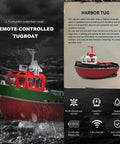 Red and green 1:72 scale Dope Turbocharged RC Boat with 2.4GHz Remote on water, highlighting realistic hull design.