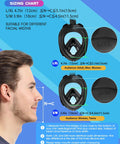 G2 Full Face Snorkel Mask With Dry Top System size chart showing different facial widths