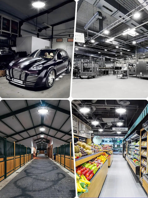 High Bay Light 200W 20000LM UFO LED Shop Light 6000K For Warehouse Garage Workshop IP54 Durable Industrial Bay Lighting indoors