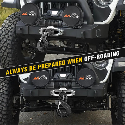 Three Eighths Inch Grade 70 Forged Steel Winch Hook Set With Safety Latch on jeep for off-road recovery