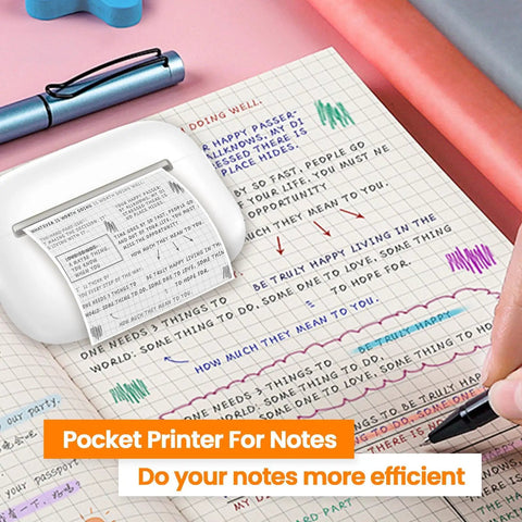 Nulltonex Portable Bluetooth Label Maker With Tape, Mini Adhesive Sticker Printer For Home Organization on a note-taking setup.