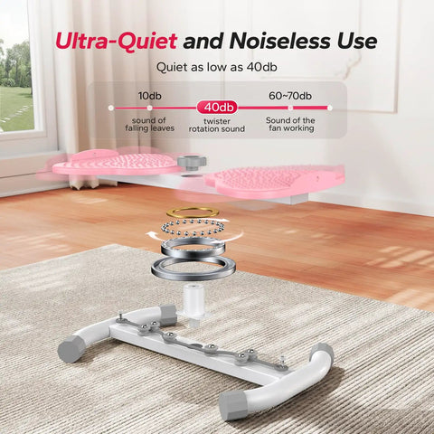 Heavy Duty Waist Twister Machine For Killer Core Workouts Rock Solid Ab Twist Board with 40db noise level illustration.