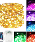 Big 39 Feet 120 LED Battery Powered Fairy Lights With Remote And Timer, RGB Color Changing String Lights display