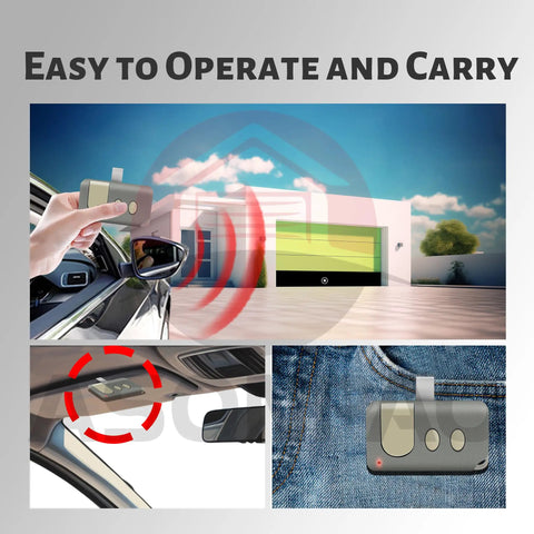Two Pack Replacement Remote For Green Learn Button Garage Door Opener 139.53879 139.53859 For 1993 1995 And 1997 Models Controls Up To Three Doors Easy Install