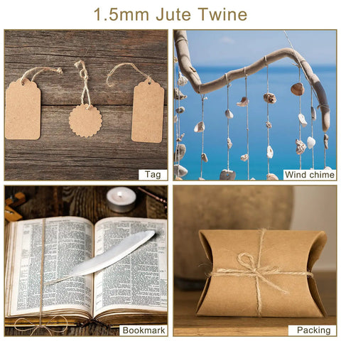 Natural Jute Twine Rope In 1.5mm Sizes For Crafts Garden Hacks Gift Packaging Cat Scratching Post Eco Friendly Biodegradable Hemp