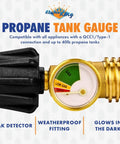 Propane Tank Gauge Level Indicator And Gas Pressure Meter With Color Coded Glow In The Dark Universal For All Cylinders Solid Brass