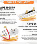 Top Notch Dryer Heating Element Replacement For 70 80 110 500 600 Series With Ni Cr Coil Durable Fast Even Heat Easy Install 1 Year Warranty And Long Lasting Performance, featuring WP3392519 high limit thermostat and 3977393 thermal fuse