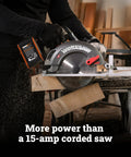 Heavy Duty Cordless Circular Saw Brings Knockout Forty Volt Power Backed By An Exact Seven One Fourth Inch Blade Cutting wood