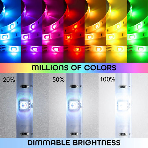 Prisma 16.4ft Smart WiFi LED Strip Lights That Work With Alexa And Google Assistant 16 Million Colors display with dimmable brightness