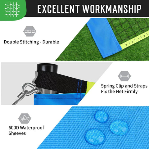 Outdoor Badminton Net Set For Backyard And Beach Play With A Dope 20 Foot Long 3 Foot High Anti Sag Net construction details