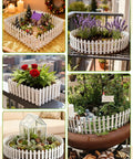Three Piece 35 Inch White Mini Christmas Garden Fence For Fairy Gardens And Dollhouses Wood Picket Ornament Fence For Landscaping And Dollhouse Village DIY Build Easy To Install Durable Reusable Garden Decor used in various garden settings
