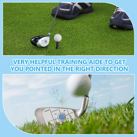 Golf Impact Tape Set 300 Pcs With Instant Blue Mark Feedback on club face showing swing impact for training
