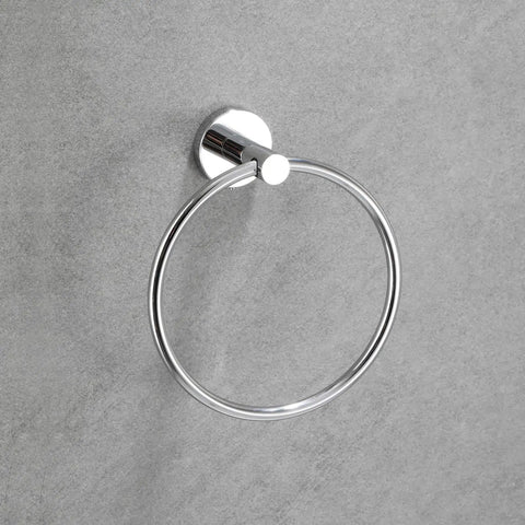 Towel ring from Polished Chrome 5 Piece Bathroom Hardware Set With 24 Inch Double Towel Bar Modern Style Accessories Kit