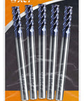 ACCUCUT 1/8 in carbide square-end mill set, 5 pcs, 4-flute, AlTiN-coated, 45° helix