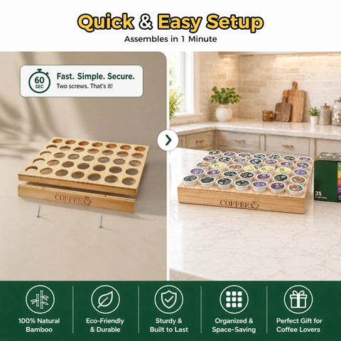 Neat K Cup Pod Organizer For Countertop Or Drawer Holds 35 Coffee Pods Perfect For Office And Kitchen Compact K Cup Storage Rack