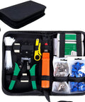 9 In 1 Portable Crimping Tool Kit For Network Cabling And Phone Lines With RJ45 RJ11 RJ12 Connectors in travel case