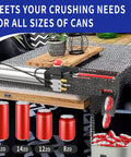 Beast Mode Pneumatic Can Crusher For 12oz To 16oz Cans, Wall Mounted Aluminum Smasher demonstrating crushing efficiency.