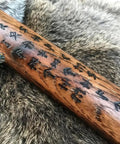 Custom Handmade Bear Engraved Decorative Hammer For Blacksmiths And Crafters, illustrated on rosewood handle with symbols.