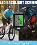 Wireless Bike Computer For Road And Mountain Bikes With A 2.9 Inch LCD Backlit Screen showing speed and distance
