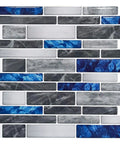 DIY Friendly Ten Sheets Peel And Stick Backsplash Tiles Set 12 By 12 Self Adhesive 3D Marble Mosaic For Kitchen And Bath Walls No Mess Install Strong Back Glue That Grips Cement Wood Gypsum And Textured Surfaces in blue and gray color scheme