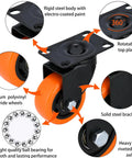 3 Inch Heavy Duty Swivel Caster Wheels Industrial Plate Caster Set Of 4 Without Brakes 1000 Lb Load Capacity features explained