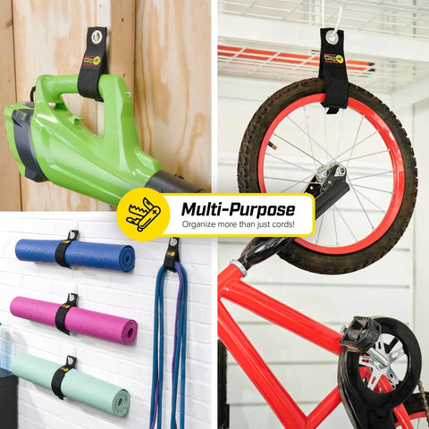 Beefed-Up 17-Inch Storage Straps Pack of 6 for Cords Hoses Ropes and Cables Extension Cord Organizer used on tools and bike wheel