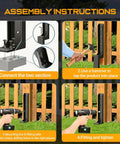 Heavy Duty Fence Post Repair Kit With Rust Resistant Metal H Shaped Support Bracket And Anchor Bolts installation guide