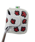 Mallet Putter Headcover For Golf Clubs With Canada Maple Leaf Novelty Design Premium Faux Leather Durable Putter Cover For Most Brands
