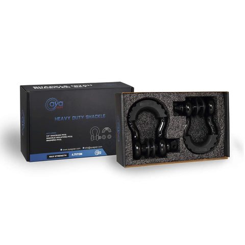 Badass D Ring Shackle Two Pack Packing 62700 Lbs Break Strength With Seven Eighth Inch Screw Pin Plus Shackle Isolator Washers Kit on display.