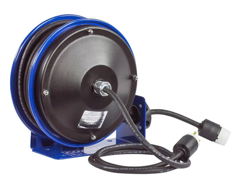 Heavy Duty 30 Foot Power Cord Reel With 12 AWG Cable Single Receptacle Retractable Electrical Reel For Garage Or Shop