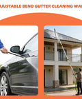 All In One Gutter Cleaning Kit With Telescopic Pole Reaching Up To 24 Feet Flexible Wand cleaning car and house gutters