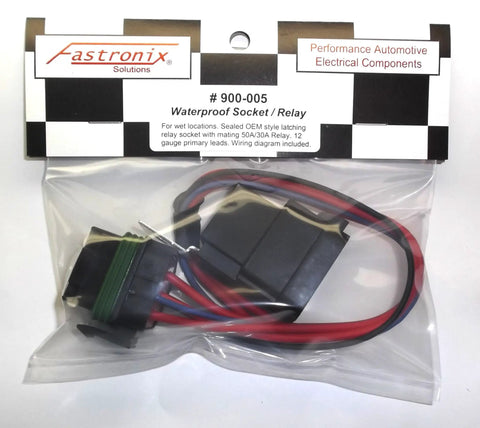 Weatherproof Automotive Relay And Socket Kit For Off Road Lights And Accessories, 50 Amp Normally Open And 30 Amp Normally Closed