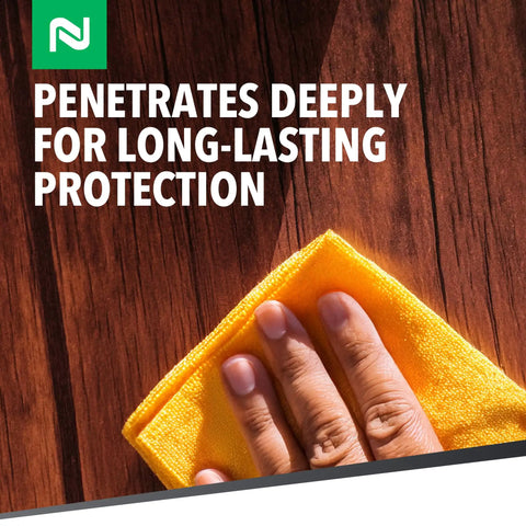 Applying Penetrating Wood Preservative And Termiticide For Termites Carpenter Ants And Wood Boring Beetles with a cloth on wood surface